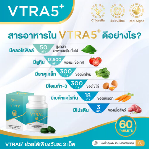 VTRA5 Plus  วีตร้าไฟร์พลัส, อาหารเสริมลดคอเลสเตอรอล, บำรุงหัวใจ, ลดไขมันในเลือด, ปรับสมดุลไขมัน, บำรุงสุขภาพสมอง - Image 7
